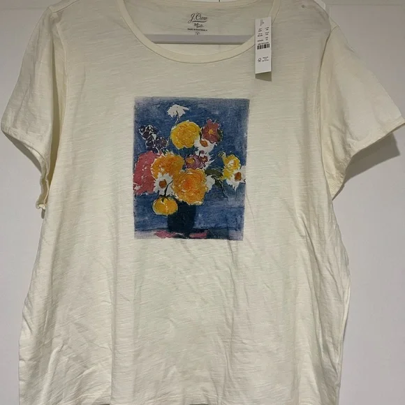 Jcrew NWT graphic tee hundred percent cotton size 3X runs Small - Picture 2 of 8